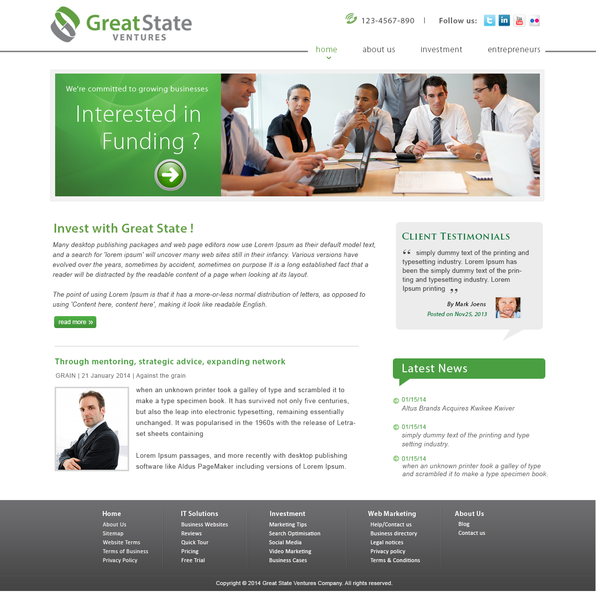 Web Design by webxvision for Great State Ventures | Design #3040869