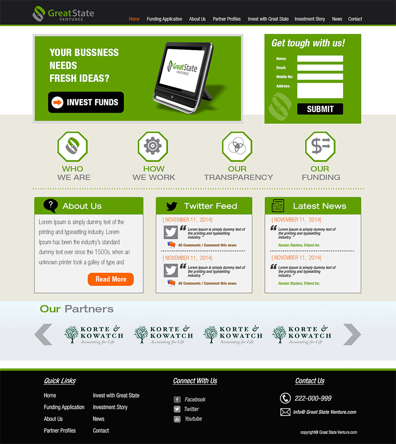Web-Design von Bright Star für Great State Ventures | Design #3042617