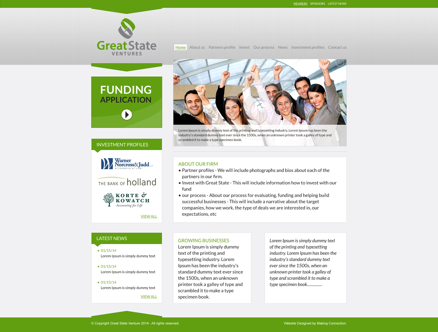 Diseño Web por Impressive Sol para Great State Ventures | Diseño #3040464