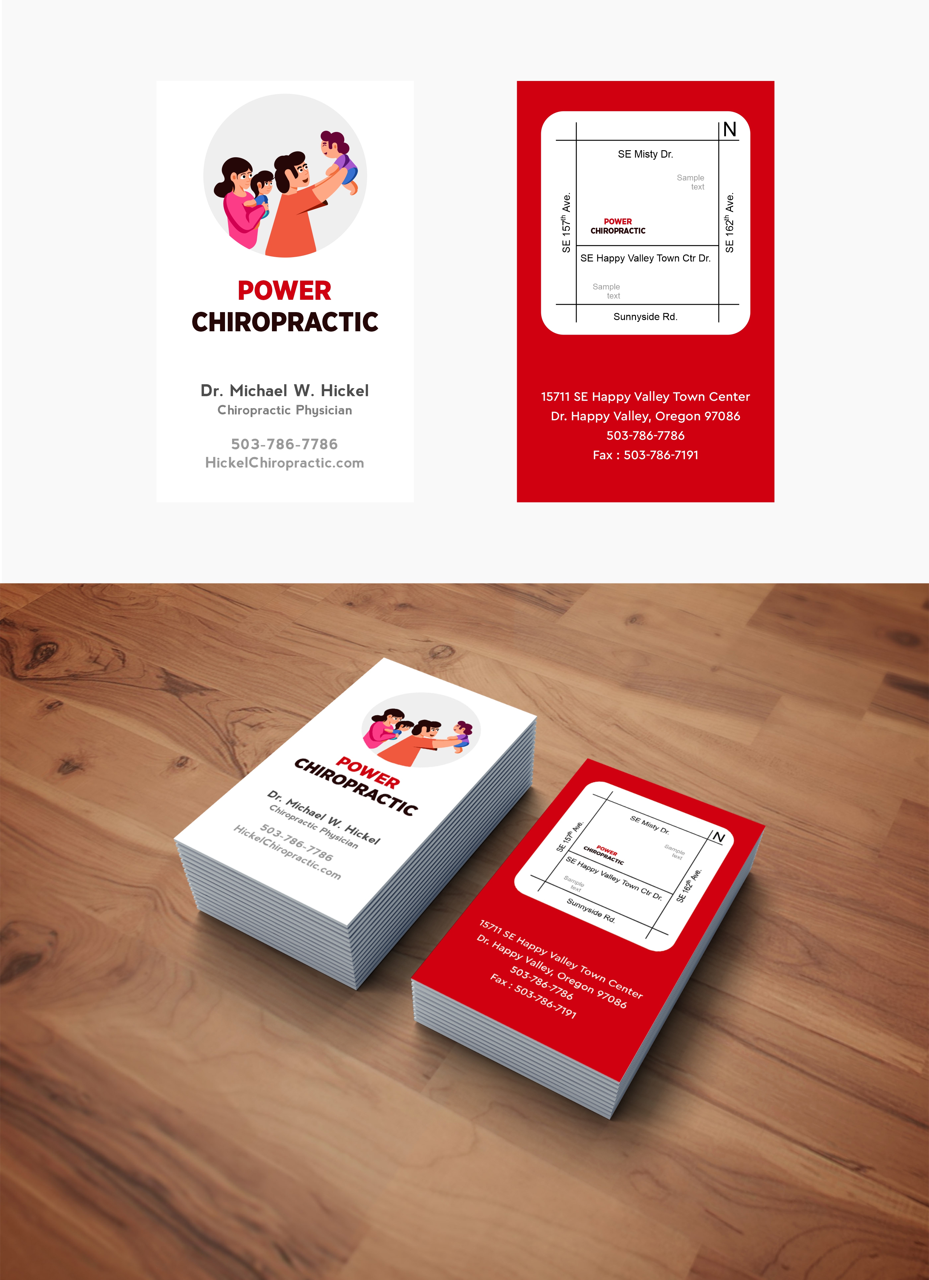 Business Card Design by Omee for Power Chiropractic | Design #25350148