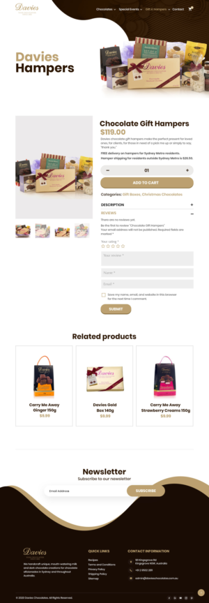 Redesign this Sydney Chocolatier Website | Diseño Web por nzdesigners