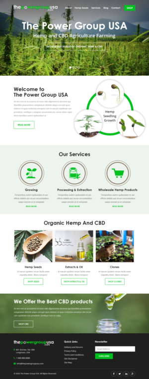 Agriculture farming Hemp and CBD | Web Design by Starlyn DS