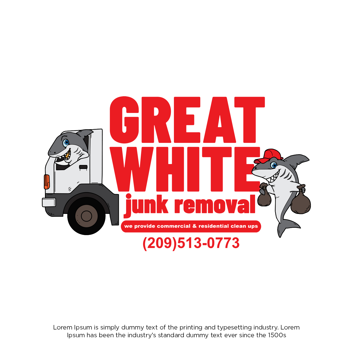 Diseño de Logo por cahayafatimah para Great white junk removal  | Diseño #25315219