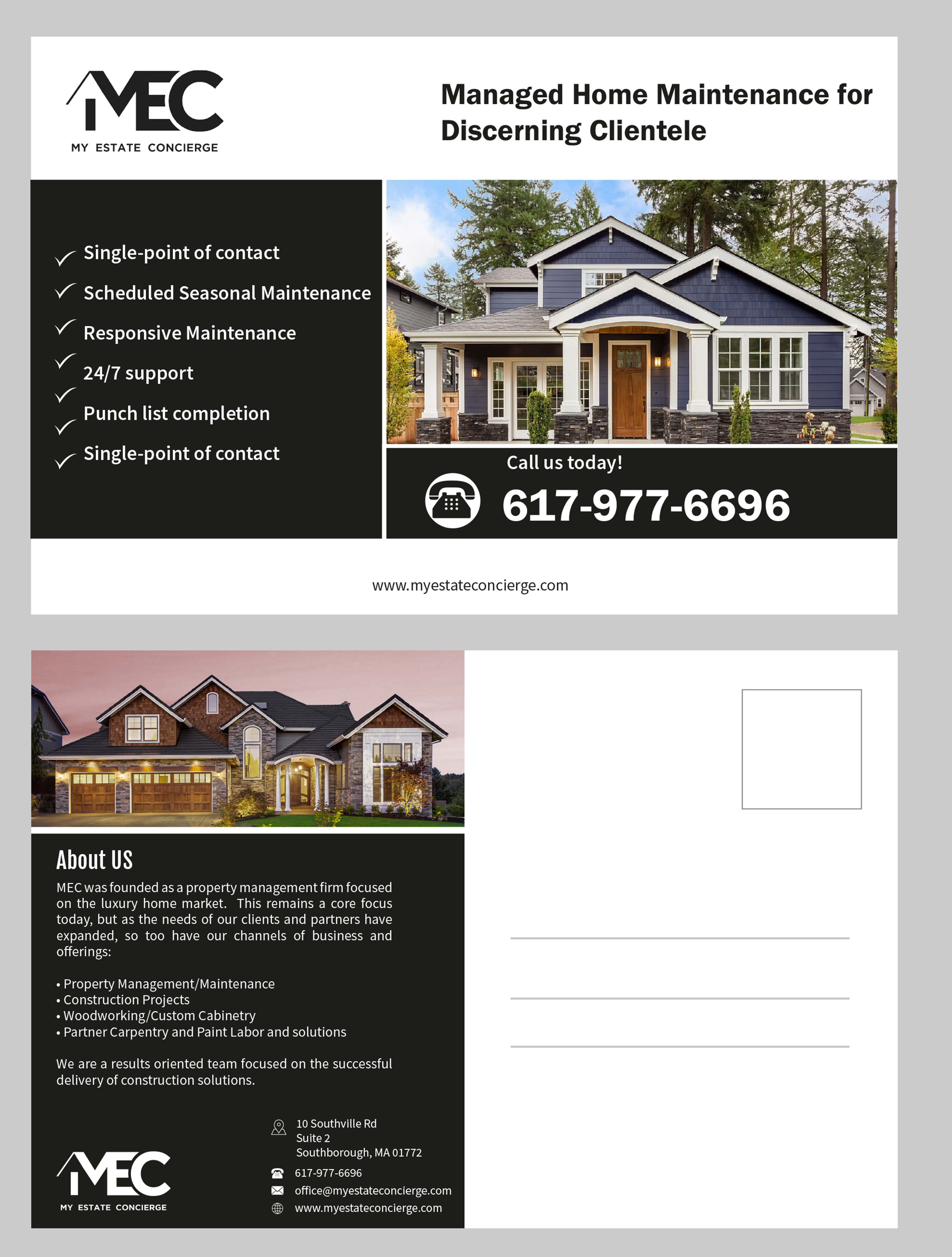 Postcard Design by Shabnum Khan for My Estate Concierge | Design #25432472