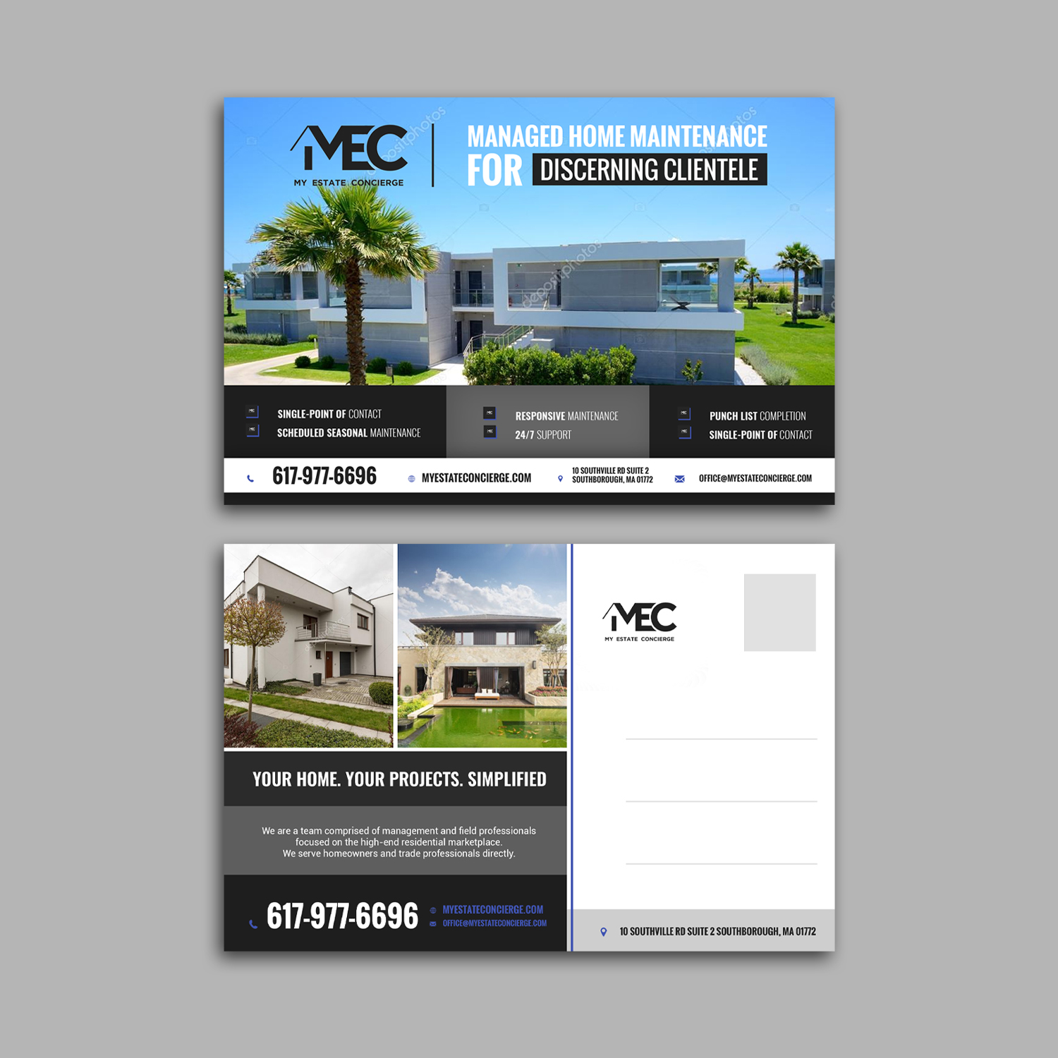 Postcard Design by aspiremedia for My Estate Concierge | Design #25348628