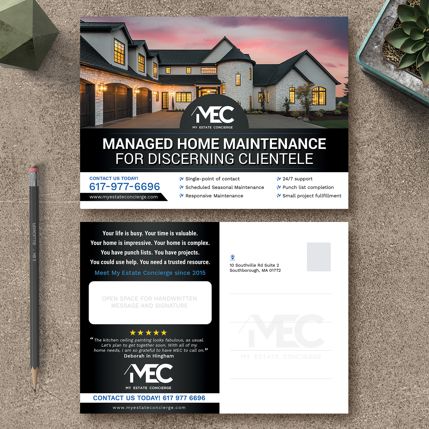 Postcard Design by aspiremedia for My Estate Concierge | Design #25417050