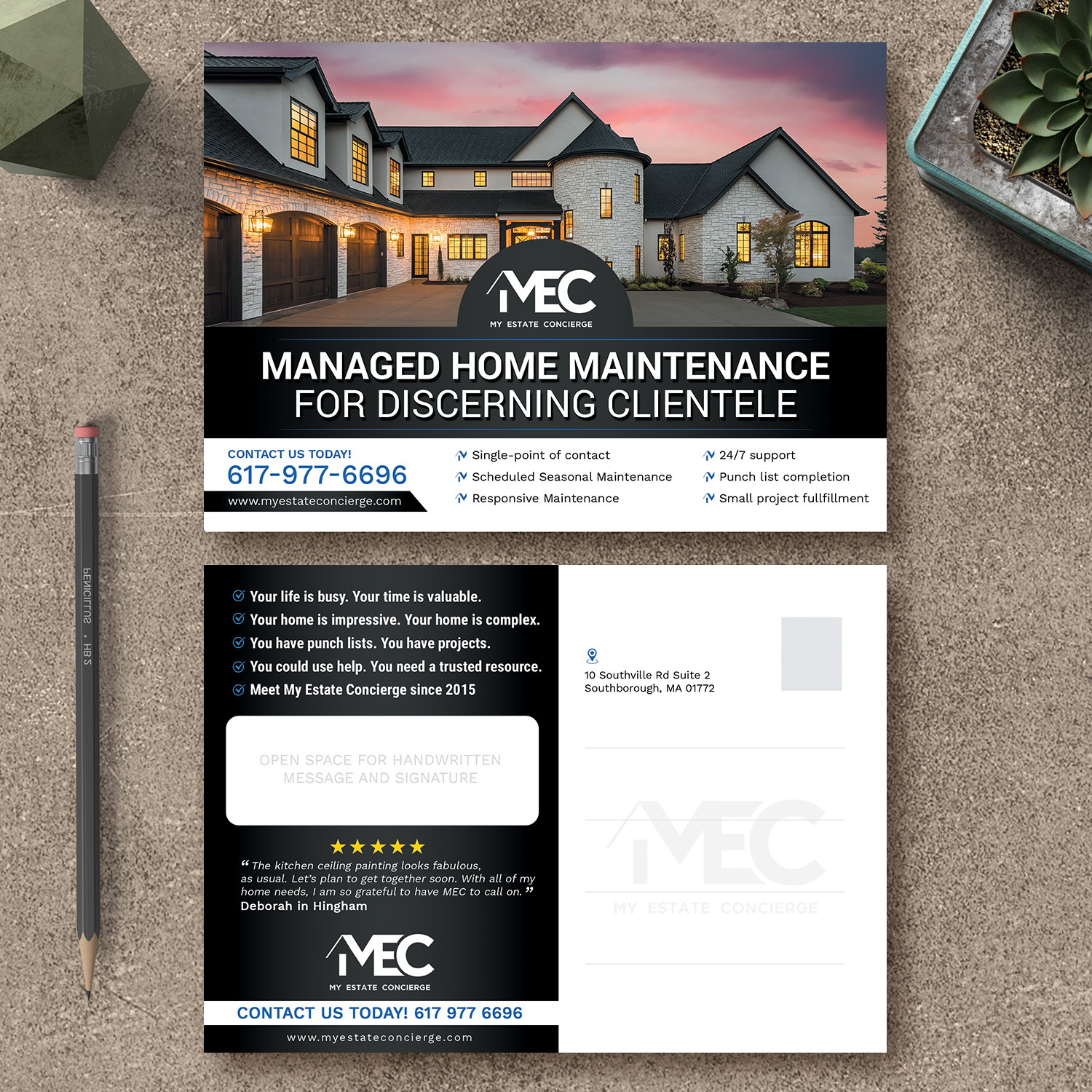 Postcard Design by aspiremedia for My Estate Concierge | Design #25422134