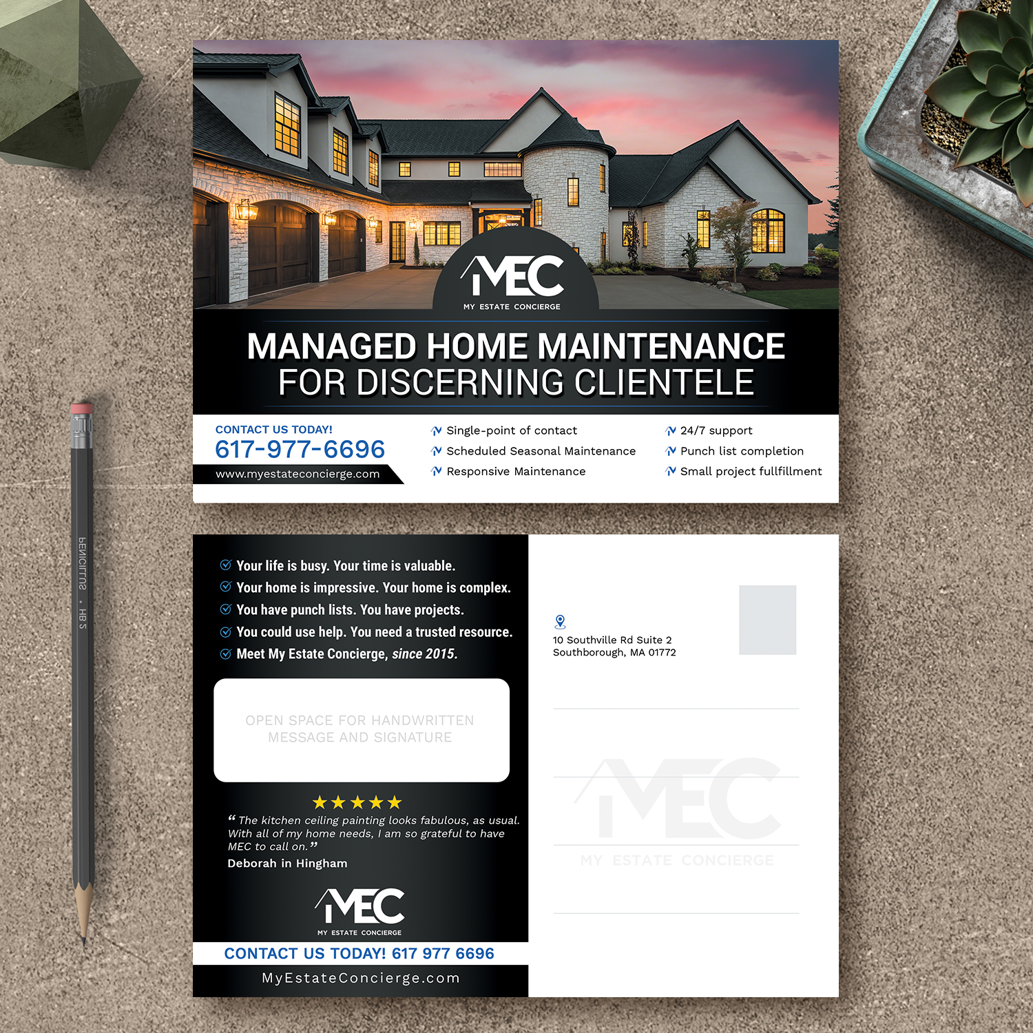 Postcard Design by aspiremedia for My Estate Concierge | Design #25432334