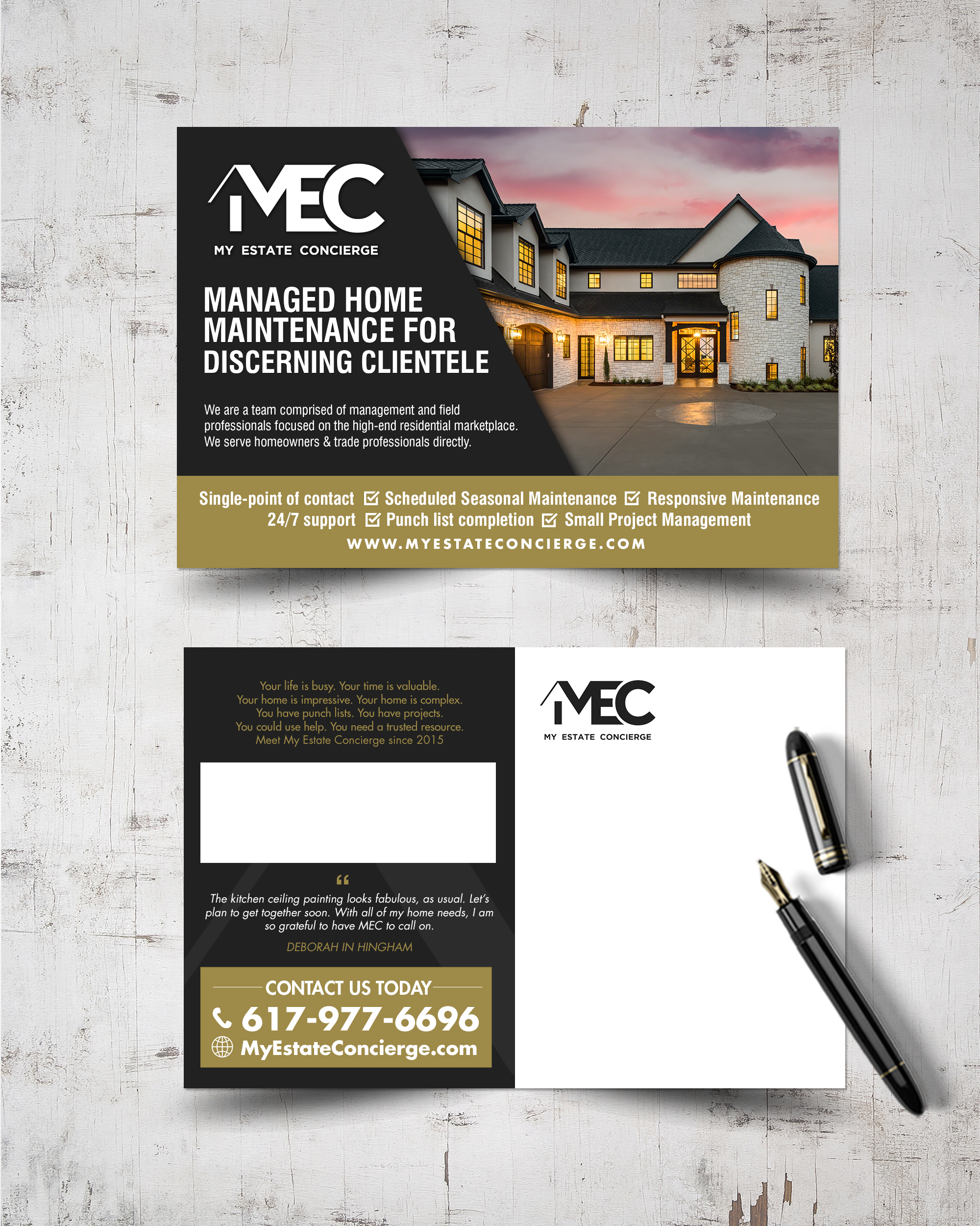 Postcard Design by chandrayaan.creative for My Estate Concierge | Design #25416704