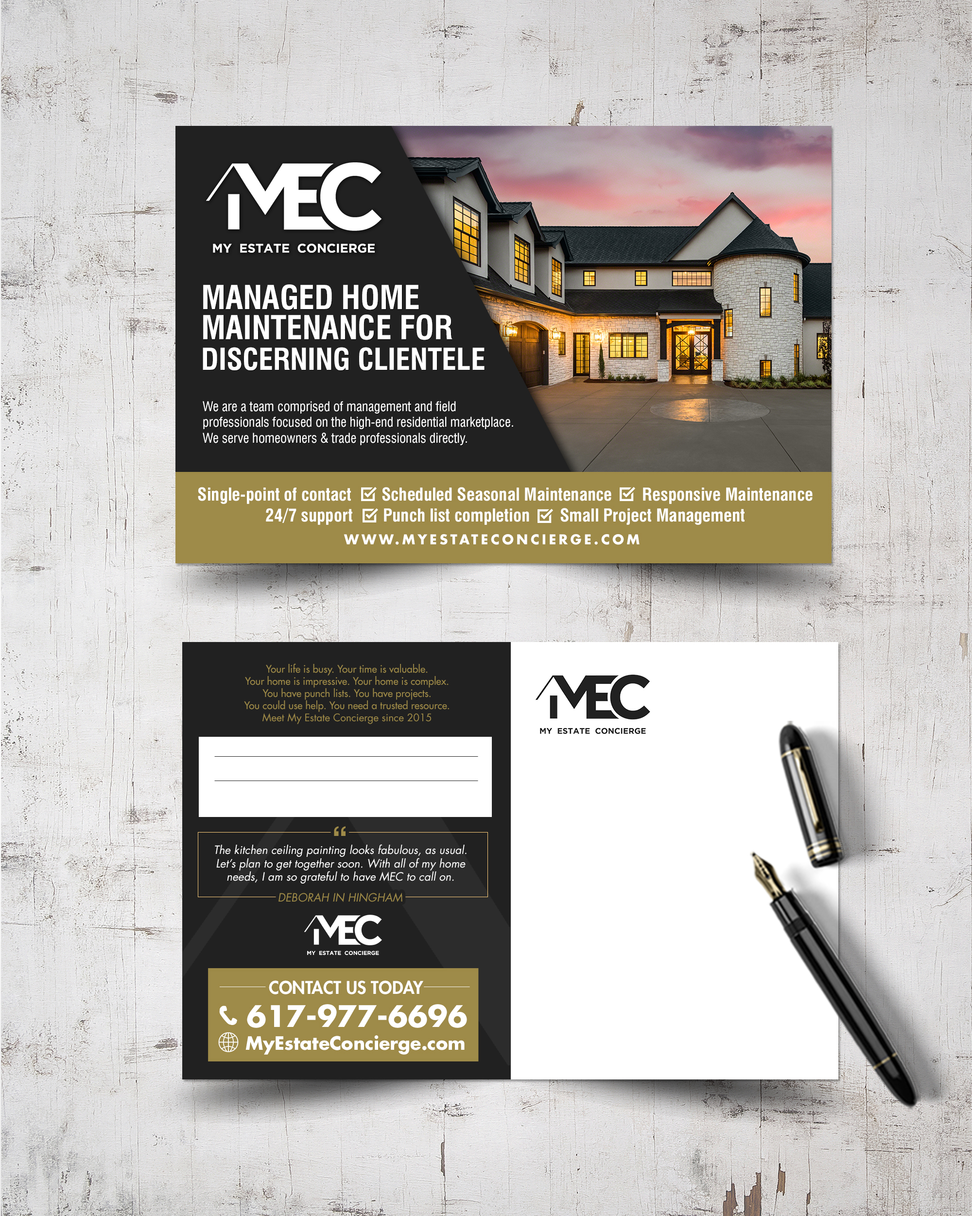 Postcard Design by chandrayaan.creative for My Estate Concierge | Design #25416729