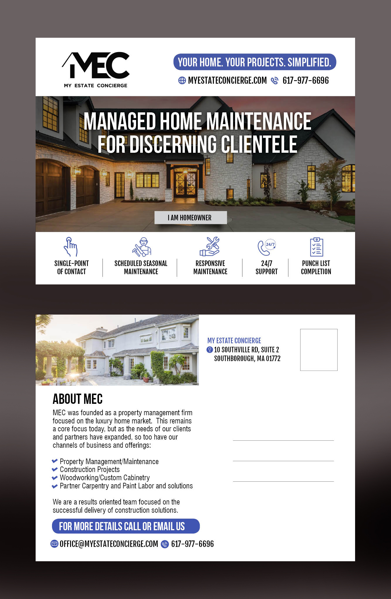 Diseño de Postal por rkailas para My Estate Concierge | Diseño #25351465