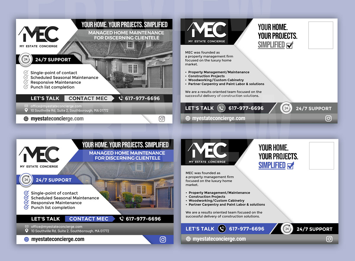 Design de Carte Postale par DA. pour My Estate Concierge | Design #25326260