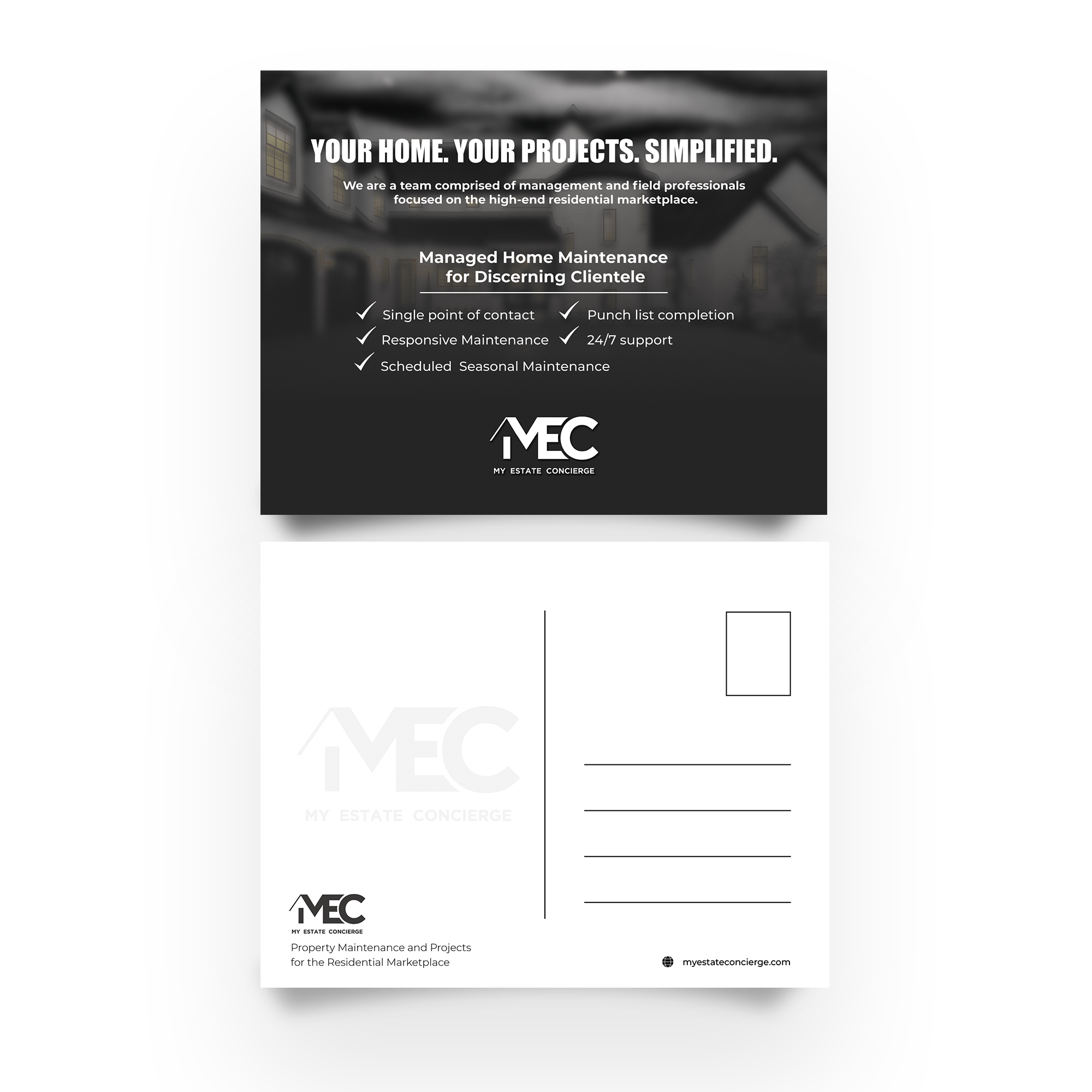 Postcard Design by Divakaran K for My Estate Concierge | Design #25353784