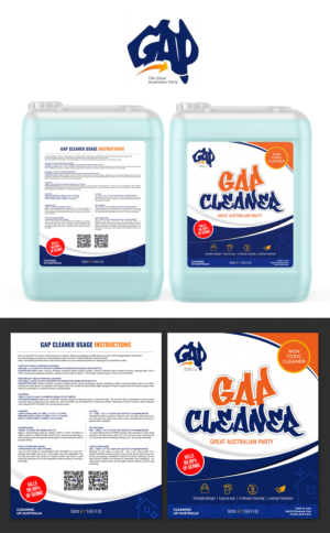 Label for non-toxic cleaner "GAP Cleaner" | Diseño de Etiqueta por SAI DESIGNS