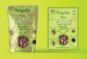 Insect-based foods company needs bright, eye catching pouch design for its Pure Cricket Powder | Design Emballage par PND