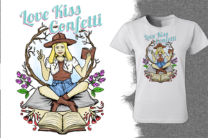 Pin Up - Western - Vintage Look Tee for Marriage Celebrant / Story Teller | Diseño de Camiseta por Falih A