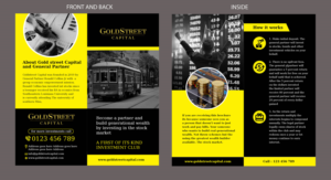 Goldstreet Capital brochure for Investment partnership, young warren buffet | Broschüren-Design von rkailas