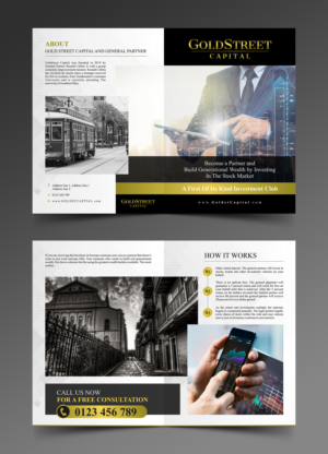 Goldstreet Capital brochure for Investment partnership, young warren buffet | Broschüren-Design von ecorokerz