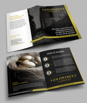 Goldstreet Capital brochure for Investment partnership, young warren buffet | Broschüren-Design von SAI DESIGNS