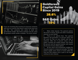 Goldstreet Capital brochure for Investment partnership, young warren buffet | Broschüren-Design von Maxo-Biz