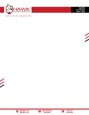 Letterhead Design by Harez Elcarim for Hawk Security Services Ltd.  | Design #25355312