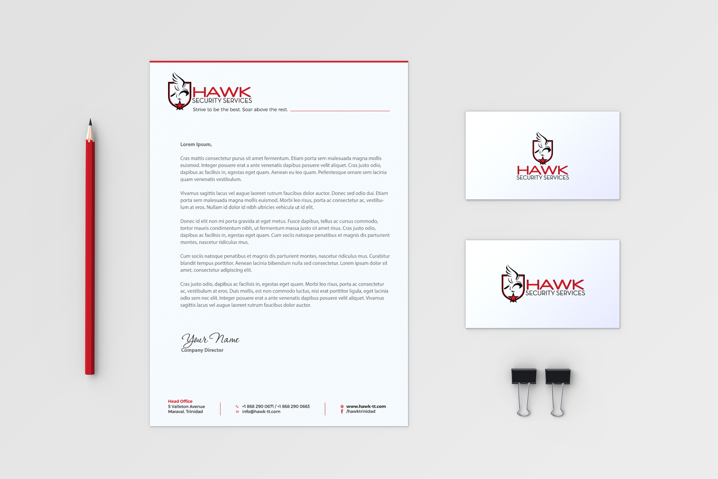 Letterhead Design by HYPdesign for Hawk Security Services Ltd.  | Design #25341275