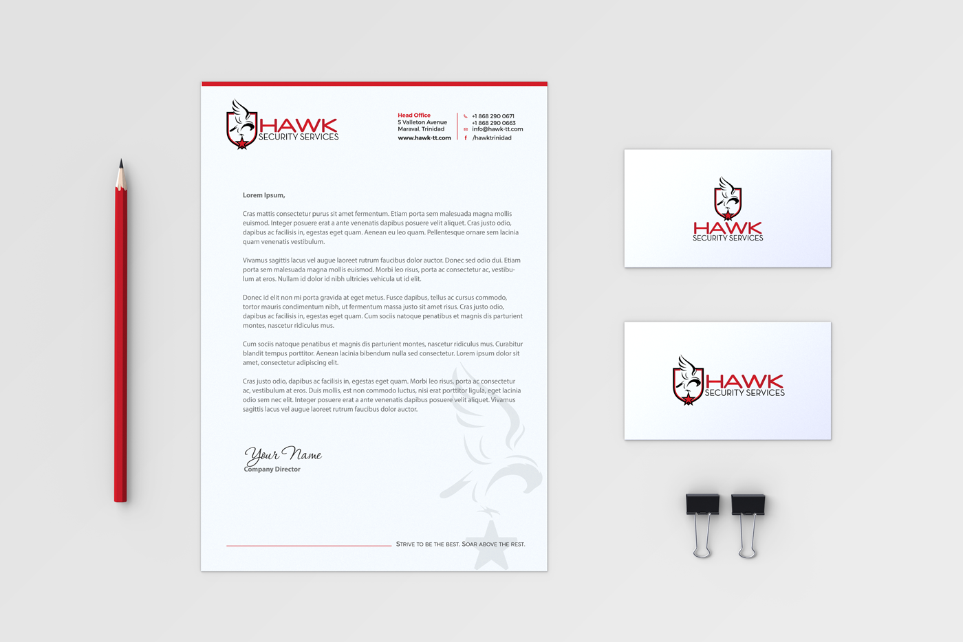Briefkopf-Design von HYPdesign für Hawk Security Services Ltd.  | Design: #25341277