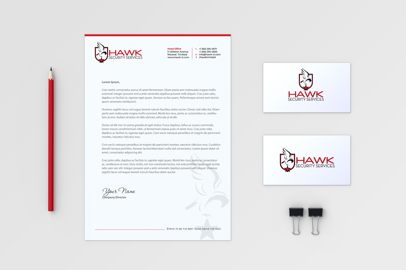Letterhead Design by HYPdesign for Hawk Security Services Ltd.  | Design #25342508