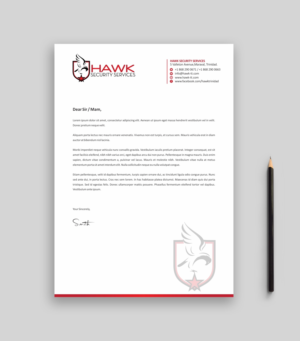 Briefkopf-Design von Dave Paresh für Hawk Security Services Ltd.  | Design: #25340499