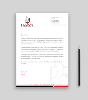 Briefkopf-Design von Musa. A für Hawk Security Services Ltd.  | Design: #25339008
