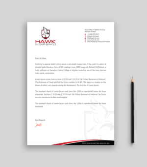Briefkopf-Design von Musa. A für Hawk Security Services Ltd.  | Design: #25339010
