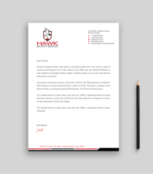 Briefkopf-Design von Musa. A für Hawk Security Services Ltd.  | Design: #25339012