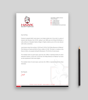 Briefkopf-Design von Musa. A für Hawk Security Services Ltd.  | Design: #25339015