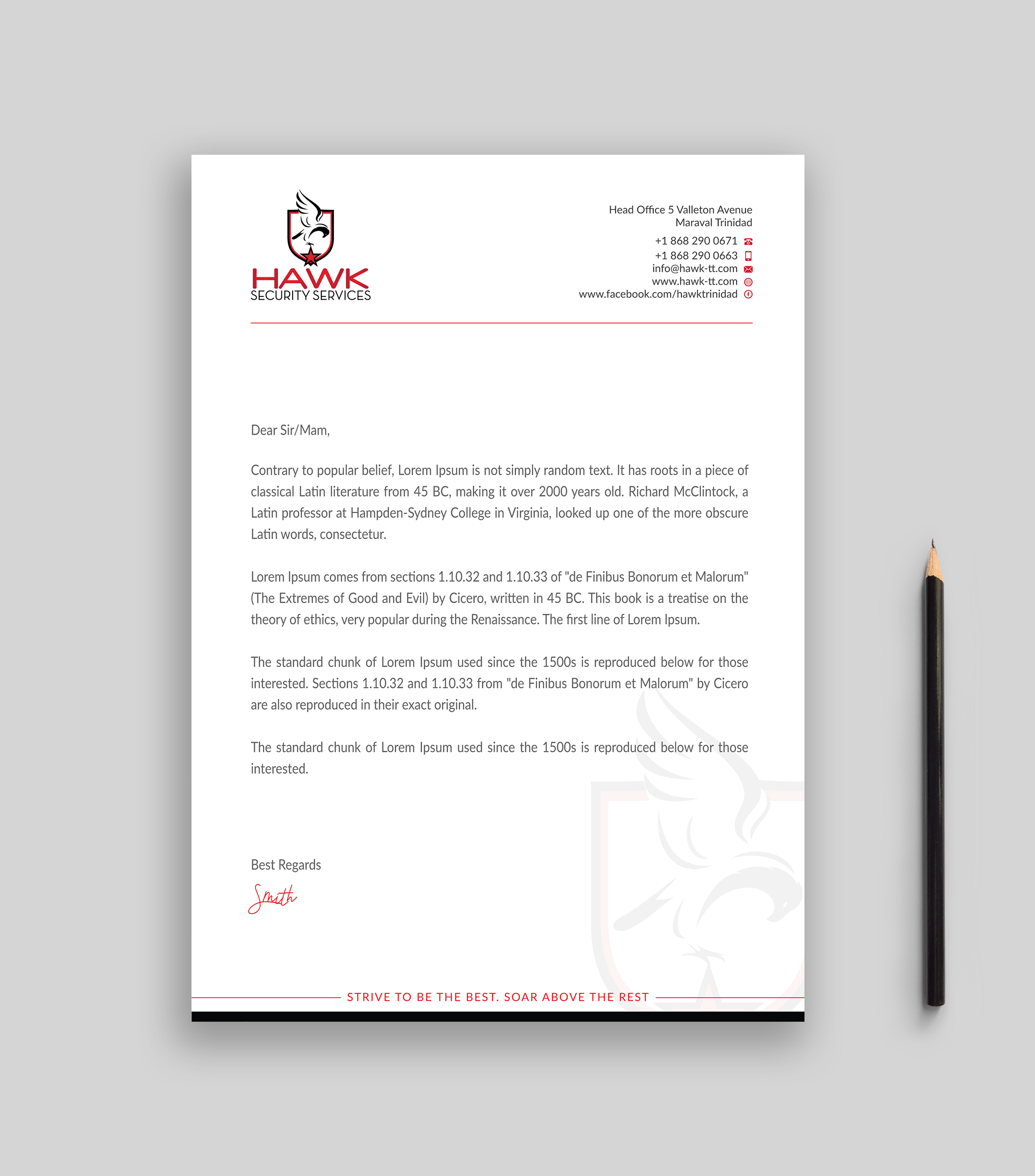 Letterhead Design by Musa. A for Hawk Security Services Ltd.  | Design #25339016