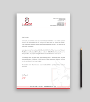 Briefkopf-Design von Musa. A für Hawk Security Services Ltd.  | Design: #25339020