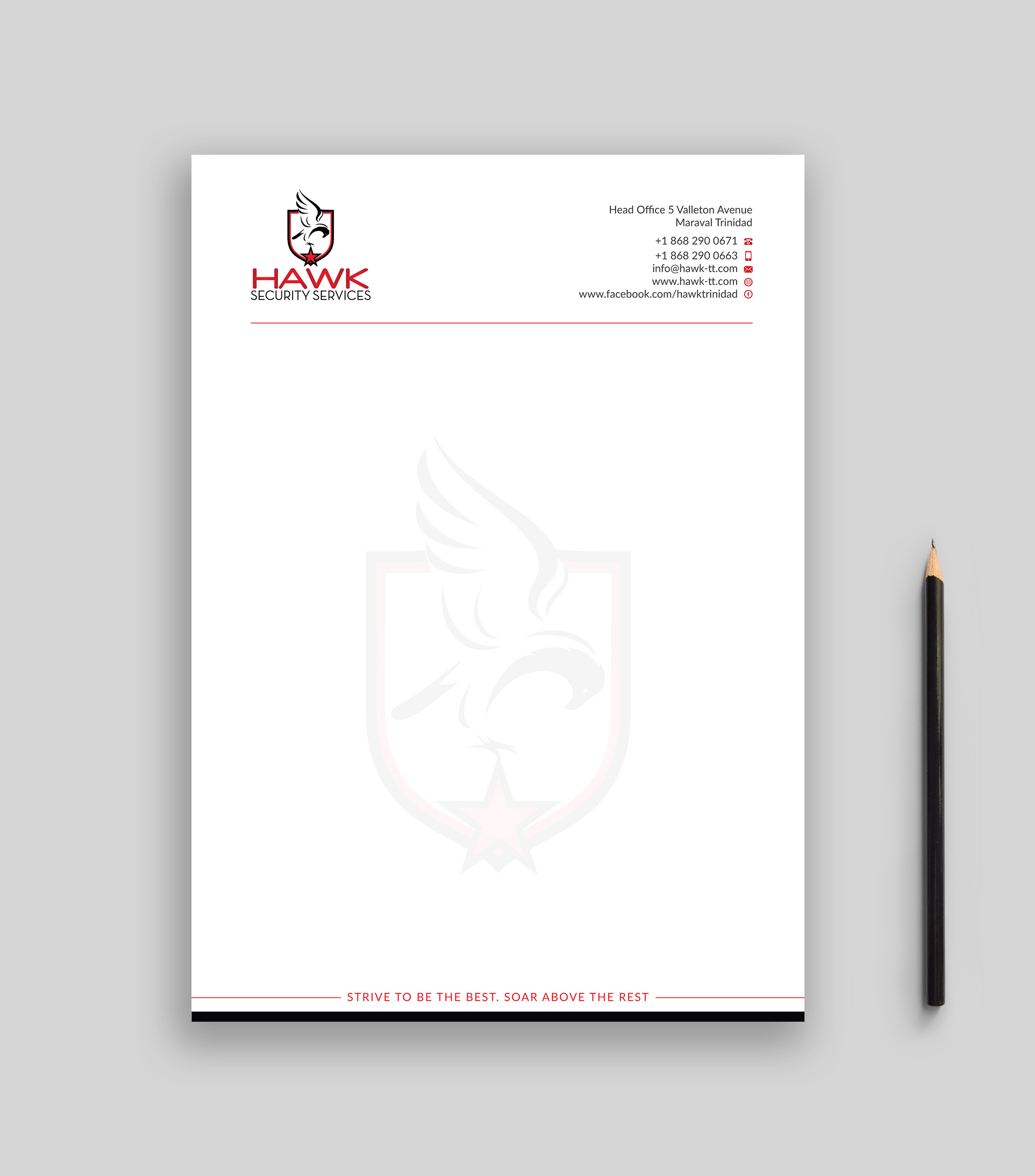 Letterhead Design by Musa. A for Hawk Security Services Ltd.  | Design #25339022
