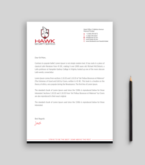 Briefkopf-Design von Musa. A für Hawk Security Services Ltd.  | Design: #25348846