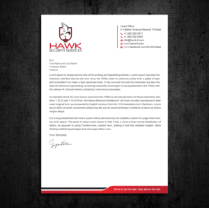 Briefkopf-Design von Uttom 2 für Hawk Security Services Ltd.  | Design: #25342181