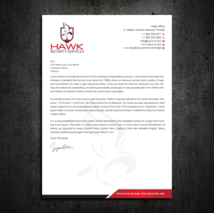 Briefkopf-Design von Uttom 2 für Hawk Security Services Ltd.  | Design: #25342185