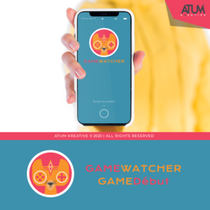 GameWatcher, GameDébut | Logo Design by Atum Kreative™