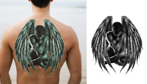 Back angel tattoo empty parts cover up | Diseño de Tatuaje por NILDesigns