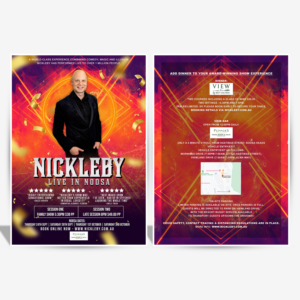 Heading: Nickleby (small font: under Nickleby.. LIVE IN NOOSA) | Diseño de Flyer por Aurelio III