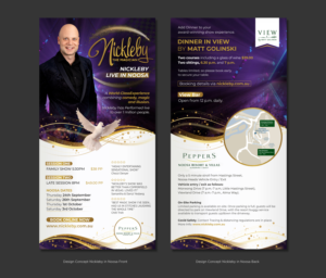 Heading: Nickleby (small font: under Nickleby.. LIVE IN NOOSA) | Diseño de Flyer por D Creative