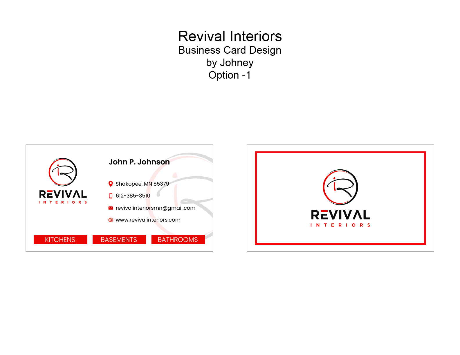 Business Card Design by Johney for Revival Interiors | Design #25351832