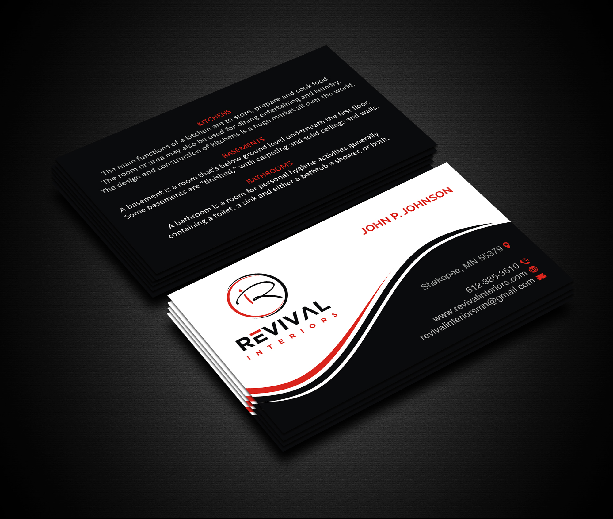 Business Card Design by Creations Box 2015 for Revival Interiors | Design #25364306