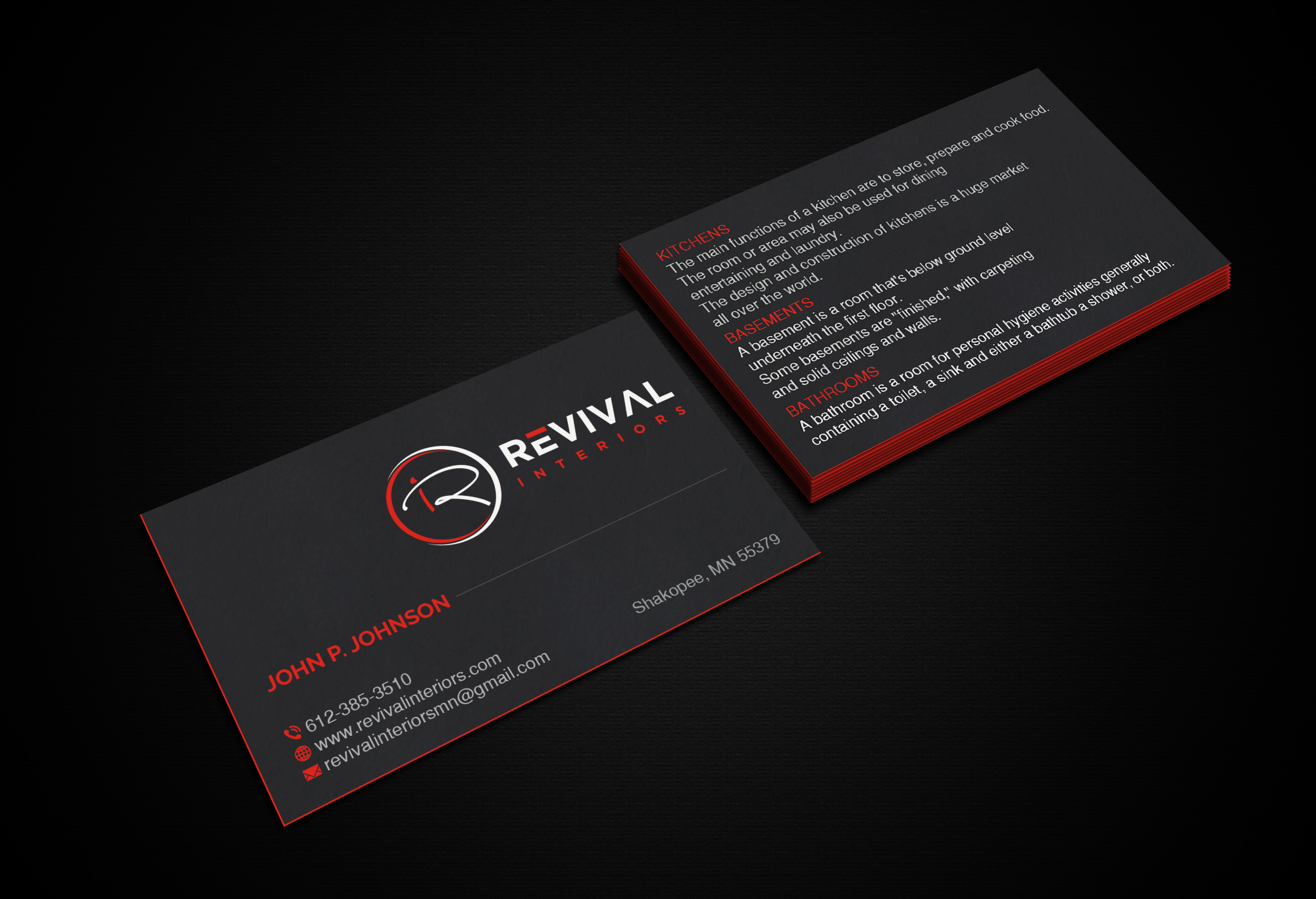 Business Card Design by Creations Box 2015 for Revival Interiors | Design #25364329
