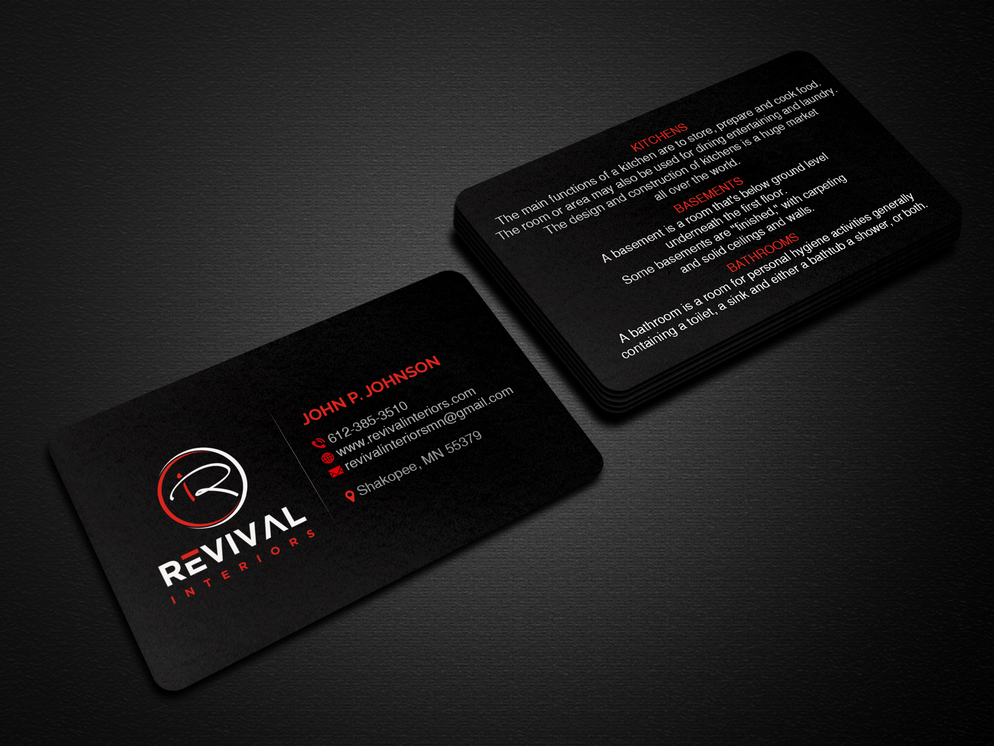 Visitenkarten-Design von Creations Box 2015 für Revival Interiors | Design #25364330
