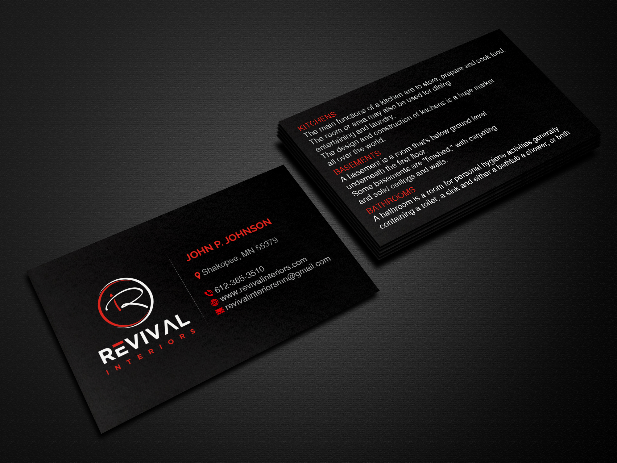 Visitenkarten-Design von Creations Box 2015 für Revival Interiors | Design #25364331