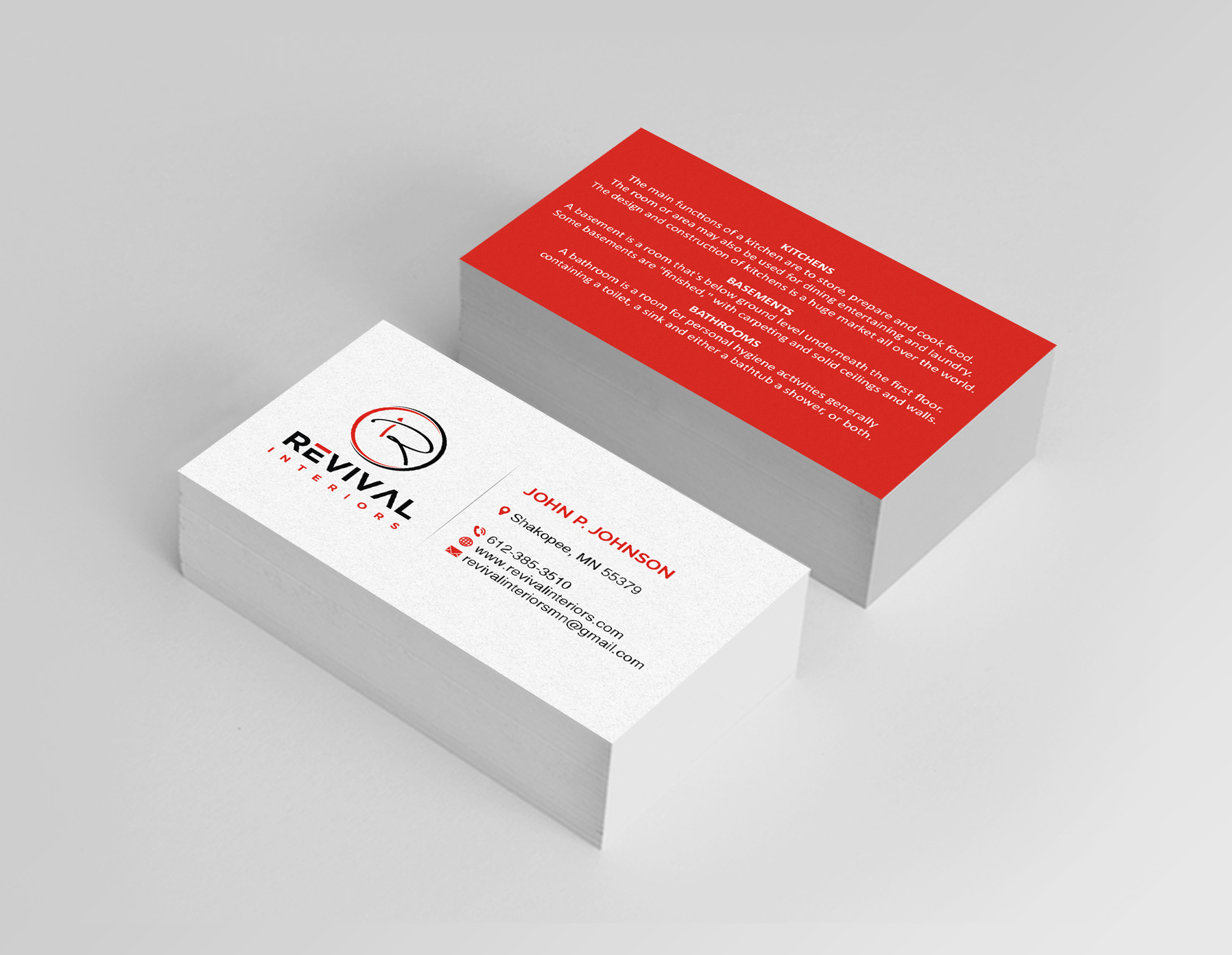 Business Card Design by Creations Box 2015 for Revival Interiors | Design #25371651
