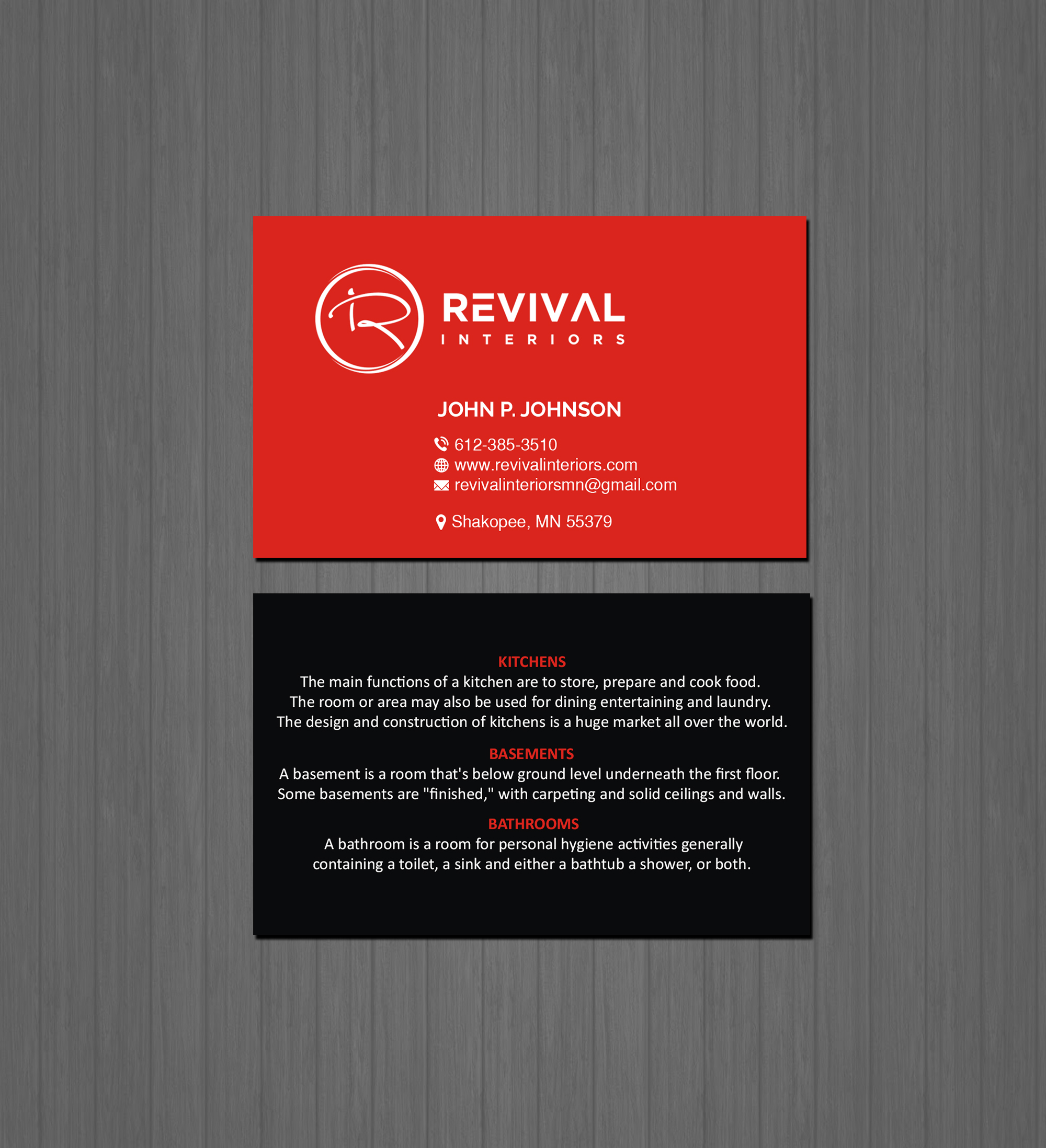 Business Card Design by Creations Box 2015 for Revival Interiors | Design #25371652
